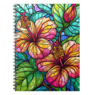 Cuaderno Inhibisco con estilo de vidrio manchado