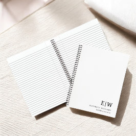 Cuaderno Inicial de Monograma Blanco Empresarial Profesiona