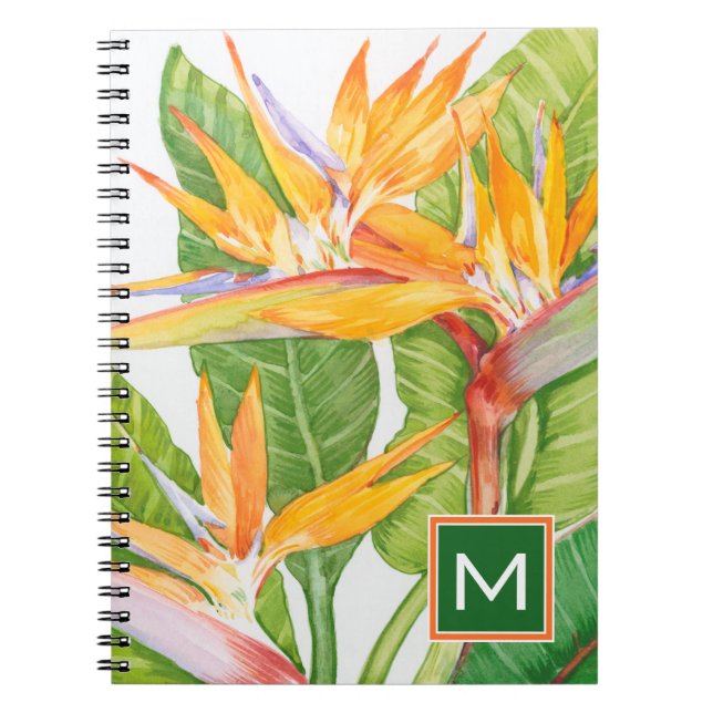 Cuaderno Inicial | Flores exóticas acuarela (Frente)