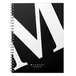 Cuaderno Inicial grande | Tipografía moderna | Negro