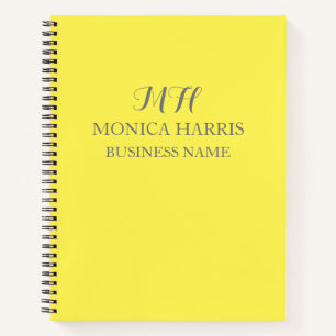 Cuaderno Inicial Monograma Amarillo Profesional de Negocios