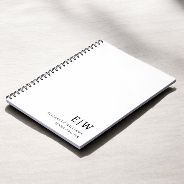 Cuaderno Inicial Monograma Blanco Profesional de Negocios (Subido por el creador)