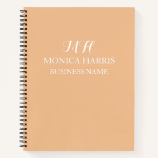 Cuaderno Inicial naranja profesional monograma negocio