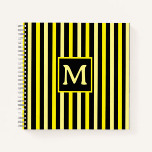 Cuaderno Inicial simple de rayas amarillas brillantes