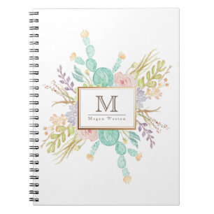 Cuaderno Inicial suculenta de la acuarela el   del ramo