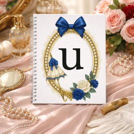 Cuaderno Inicial U Personalizada Elegante Regencia