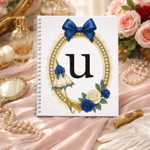 Cuaderno Inicial U Personalizada Elegante Regencia