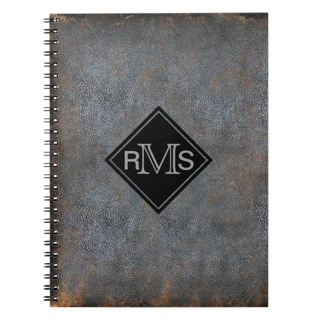Cuaderno Iniciales cones monograma de cuero rústicas de la (Frente)