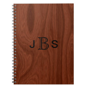 Cuaderno Iniciales cones monograma de madera personalizadas