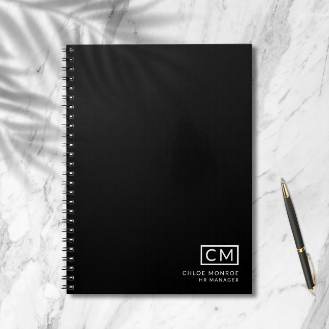Cuaderno Iniciales de Monograma Blanco Negro Profesional Mo (Subido por el creador)