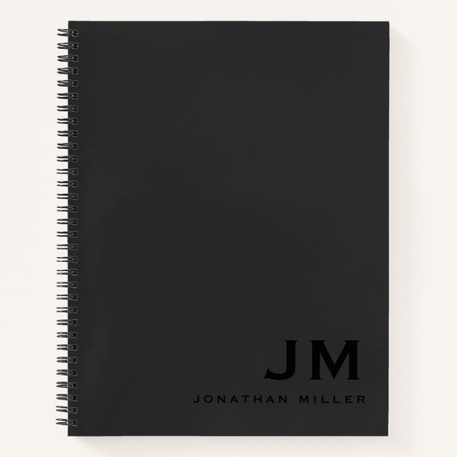 Cuaderno Iniciales de monograma de salida de negro profesio (Anverso)