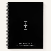 Iniciales de monograma Minimalista moderno negro