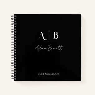 Cuaderno Iniciales De Monograma Personalizadas Modernas Nom