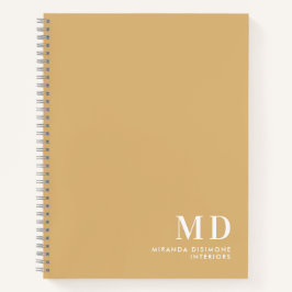 Cuaderno Iniciales de monograma profesional beige