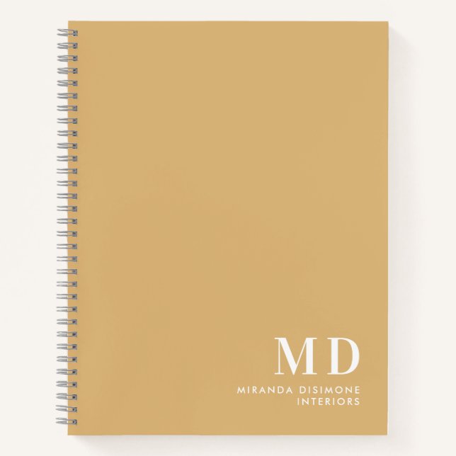 Cuaderno Iniciales de monograma profesional beige (Anverso)