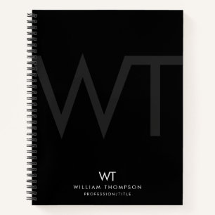 Cuaderno Iniciales de monograma profesional para empresas n