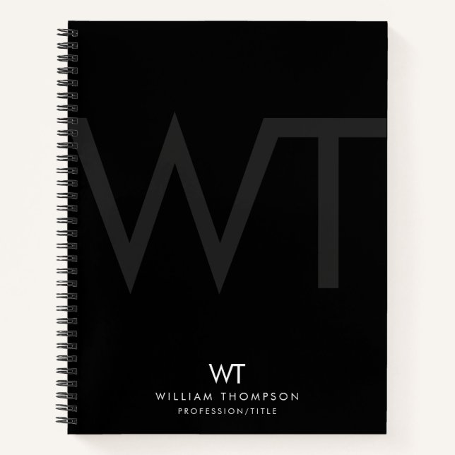 Cuaderno Iniciales de monograma profesional para empresas n (Anverso)