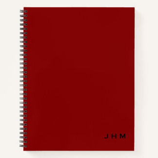 Cuaderno Iniciales de monograma rojo negro mínimo profesion