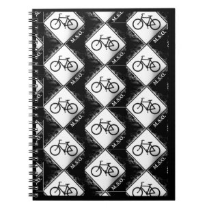 Cuaderno Iniciales de monograma sobre el patrón de biciclet