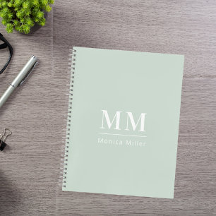 Cuaderno Iniciales de monograma verde salado