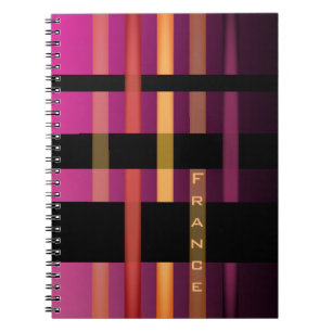 Cuaderno Iniciales de nombre o palabra y rayas de tejido mo