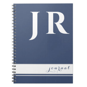 CUADERNO INICIALES DE PLANTILLA CLÁSICA AZUL Y BLANCA