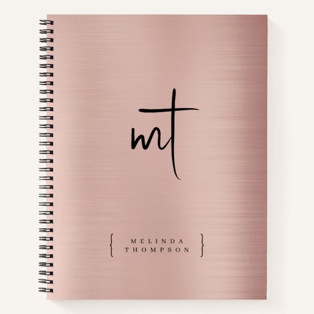 Cuaderno Iniciales de tipografía de escritura con monograma (Anverso)