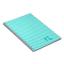 Iniciales diagonales de rayas azules y blancas de 