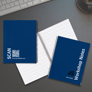 Cuaderno Iniciales Mínimas Taller Blanco Azul Negro