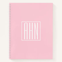 Iniciales Monograma | Blanco Sobre Rosa Claro