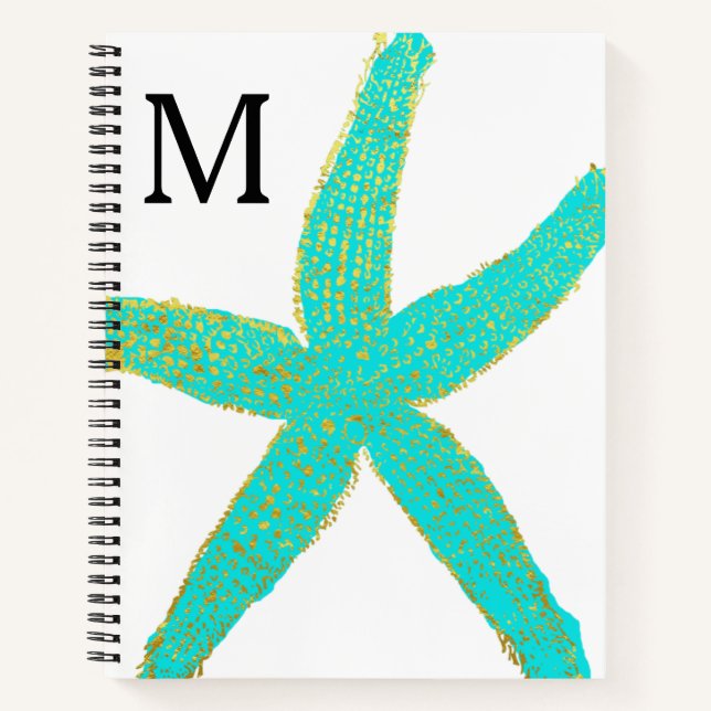 Cuaderno Iniciales monogramadas de Relieve metalizado dorad (Anverso)