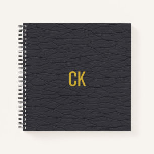 Cuaderno Iniciales monogramas del modelo moderno de cuero n