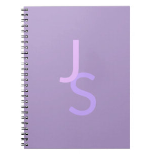 Cuaderno Iniciales superpuestas modernas con monograma Pú