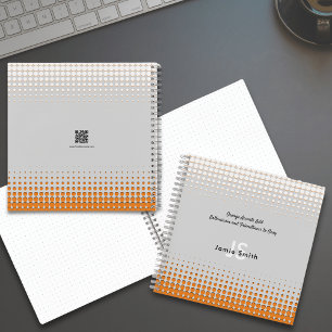Cuaderno Iniciales Tagline Media Tono Naranja Gris Promocio