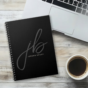 Cuaderno Iniciales y nombre de monograma con guión de estil