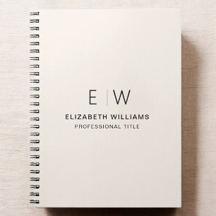 Cuaderno Inicio profesional de monograma neutro