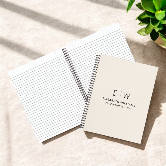 Cuaderno Inicio profesional de monograma neutro (Subido por el creador)