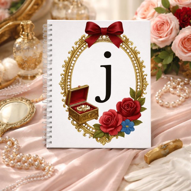 Cuaderno Initial J Personalized Gift Elegant Regency (Subido por el creador)