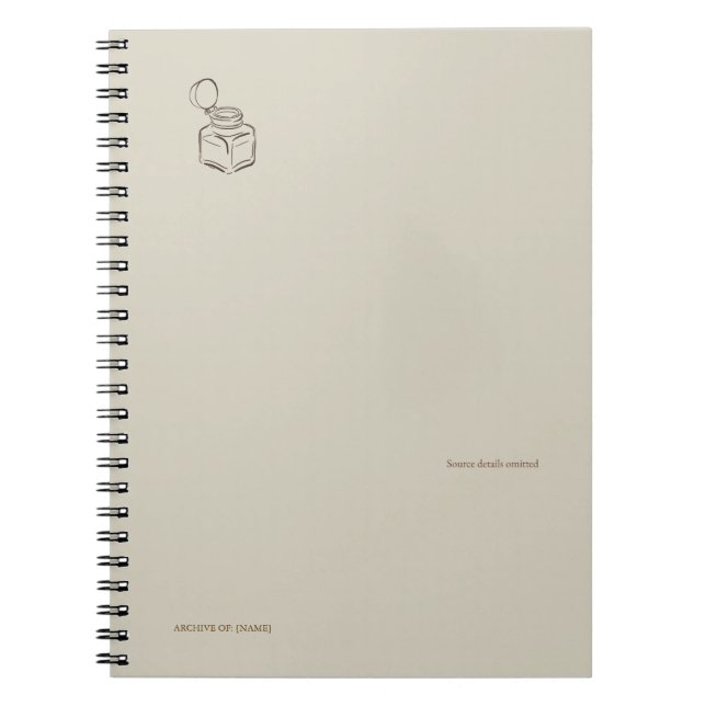 Cuaderno Ink Pot-Forgotten Archive- Minimalist photo  (Frente)
