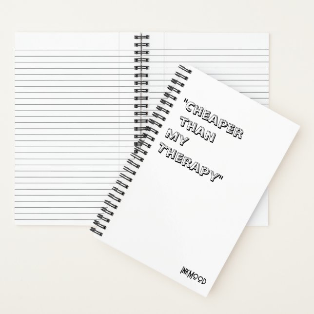 Cuaderno InkMood: "Más barato que mi terapia"  (Interior)