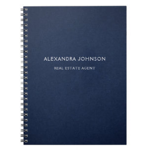 Cuaderno Inmobiliaria Azul Marino Minimalista