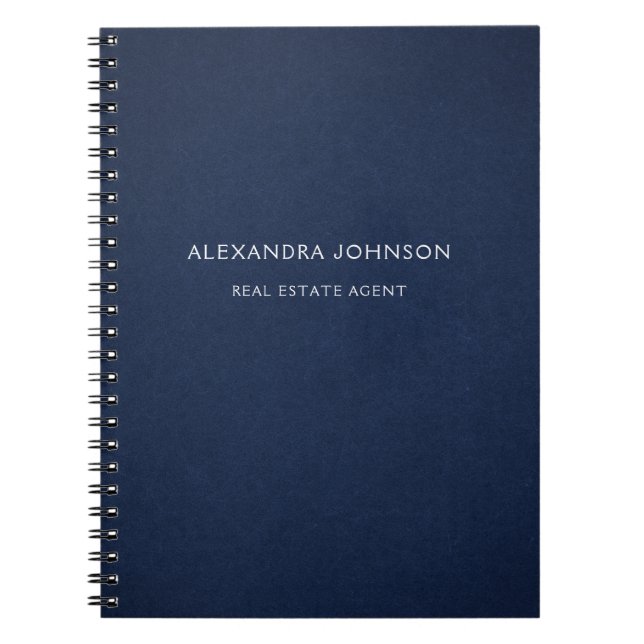 Cuaderno Inmobiliaria Azul Marino Minimalista (Frente)