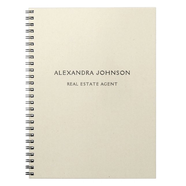 Cuaderno Inmobiliaria minimalista fuera de blanco (Frente)