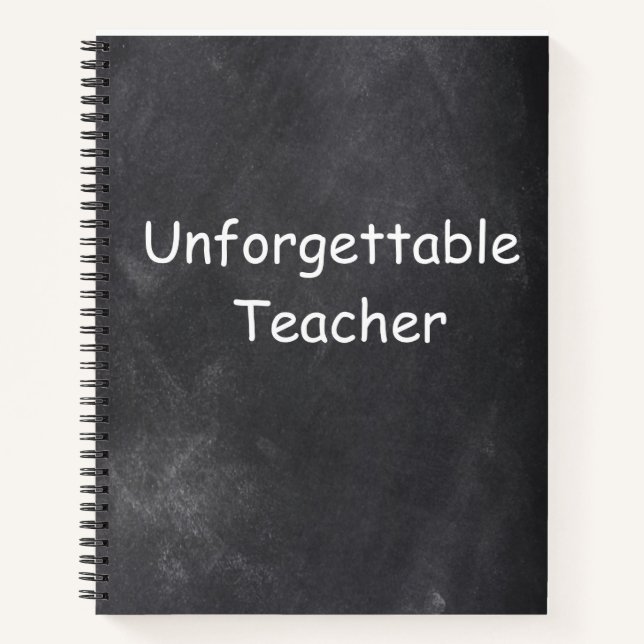 Cuaderno Inolvidable Teacher Chalkboard Design Gift Idea (Anverso)