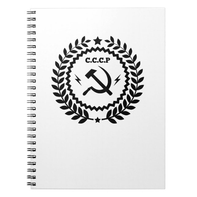 Cuaderno Insignia comunista de la hoz del martillo de CCCP (Frente)