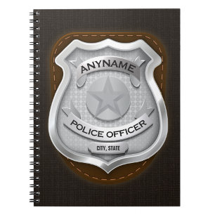 Cuaderno Insignia de NOMBRE de policía de sheriff