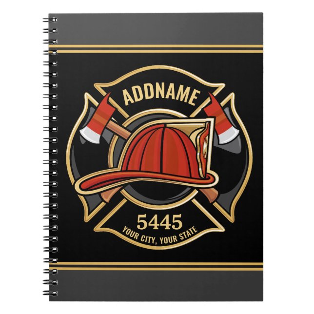 Cuaderno Insignia del Departamento de la Estación de Bomber (Frente)