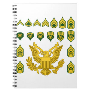 Cuaderno Insignias espesas alistadas ejército militar