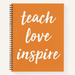 Cuaderno Inspira amor de enseñanza Frase Inspiradora