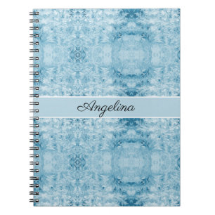 Cuaderno Inspiración Ártica Patrón de plumas azules y bla